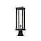 Z-Lite Glenwood 1 Light Outdoor Pier Mounted Fixture, Black & Clear 586PHBR-553PM-BK - alternate 1
